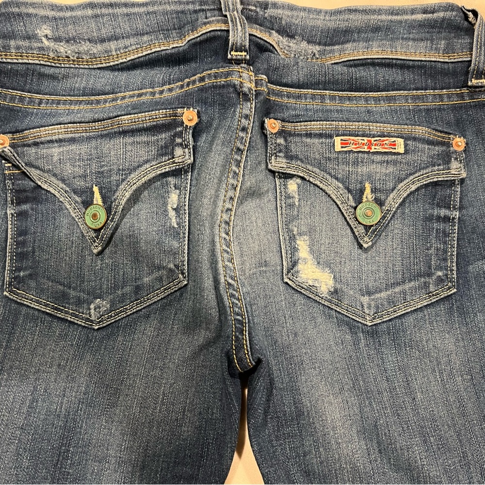 HUDSON Distressed straight legged jeans